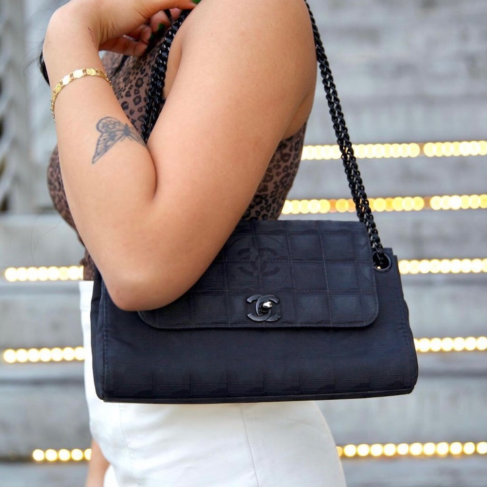 CHANEL Travel Line Nylon Flap Bag